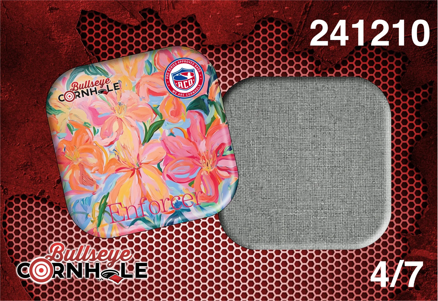 Pastel Flower Print design on Enforcer bag with Platinum slow side