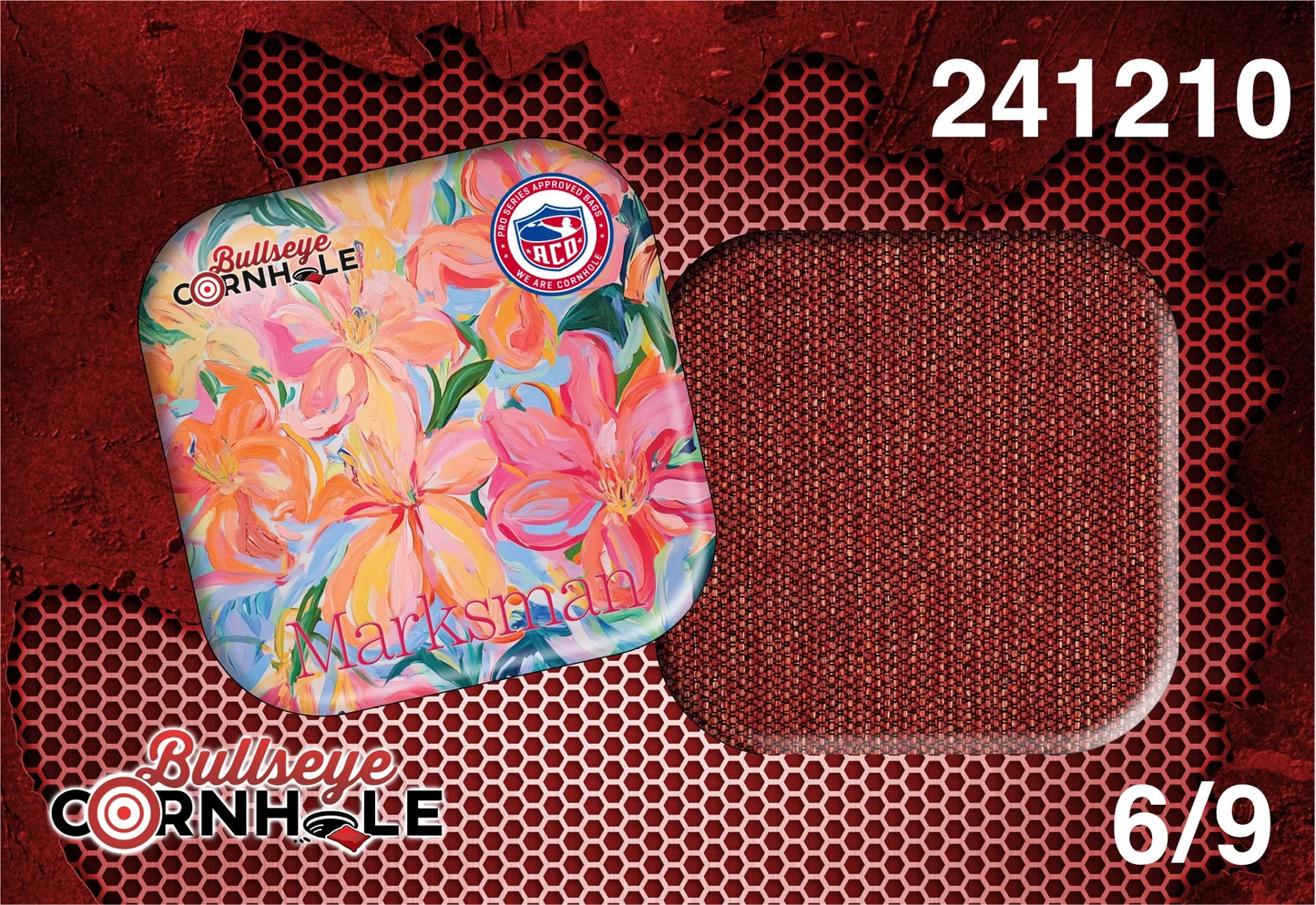 Pastel Flower Print design on Marksman bag with Red slow side