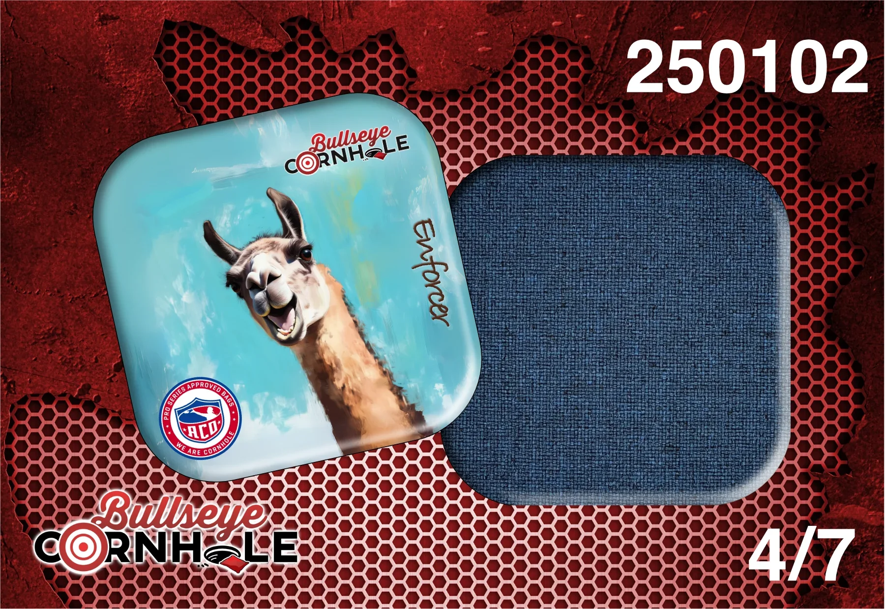 Silly Llama design on Enforcer bag with Denium slow side.