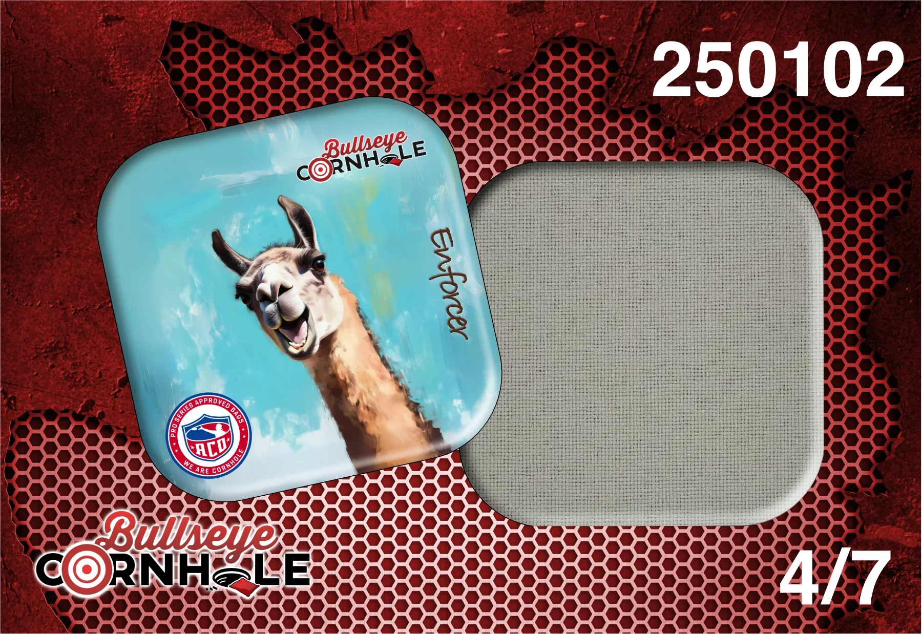 Silly Llama design on Enforcer bag with Natural slow side
