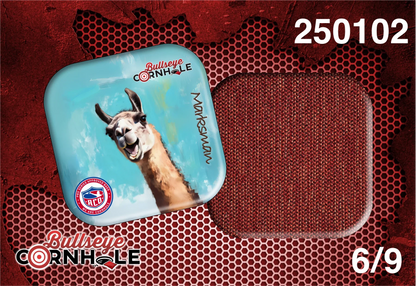 Silly Llama design on Marksman bag with Red slow side