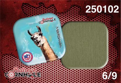 Silly Llama design on Marksman bag with Sage slow side