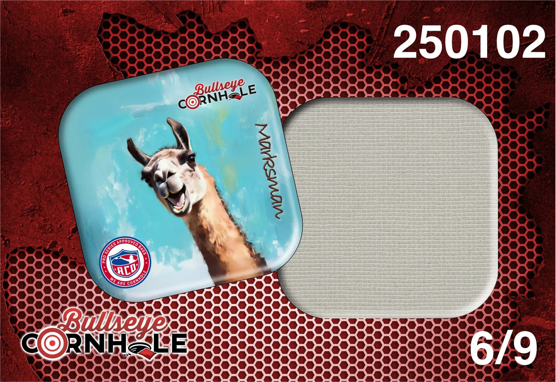 Silly Llama design on Marksman bag with White slow side