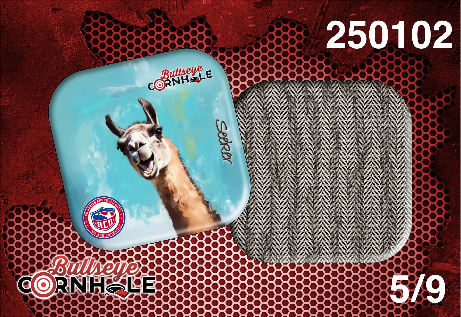 Silly Llama design on Seeker bag with Slate slow side