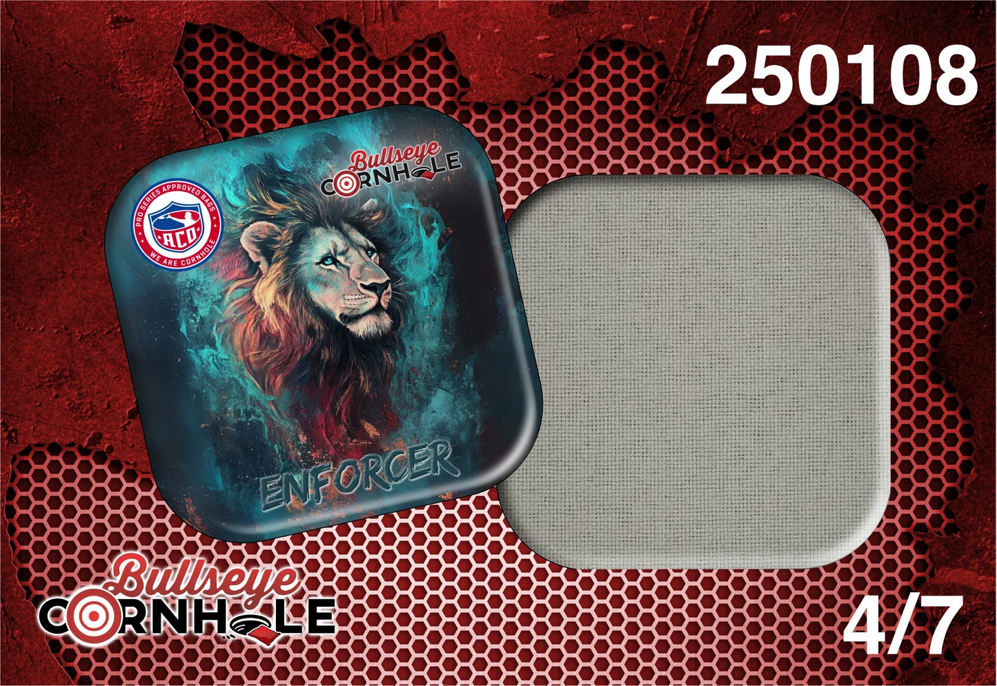 Lion In Flames design on Enforcer bag with Natural slow side