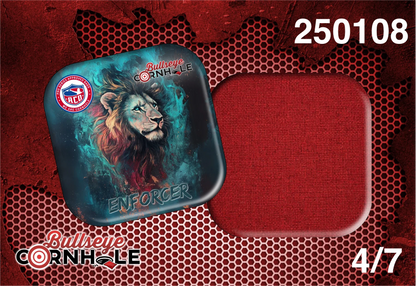 Lion In Flames design on Enforcer bag with Red slow side