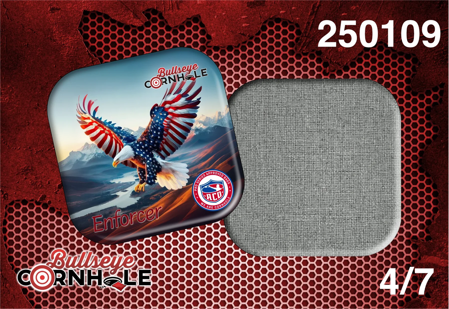 Stars Stripes Eagle design on Enforcer bag with Platinum slow side