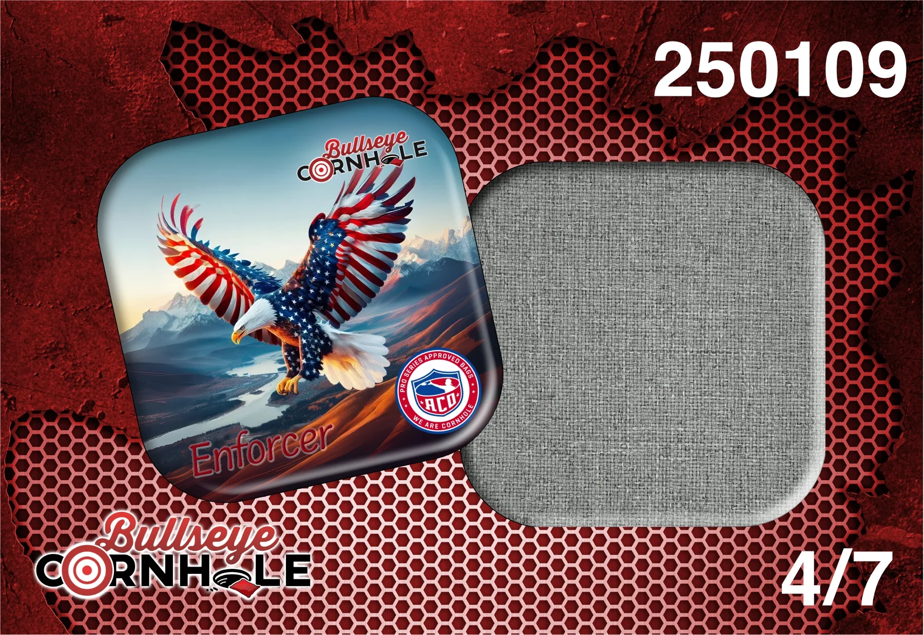 Stars Stripes Eagle design on Enforcer bag with Platinum slow side