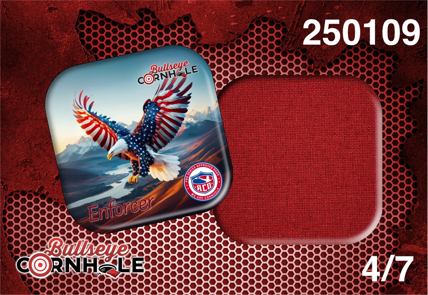 Stars Stripes Eagle design on Enforcer bag with Red slow side