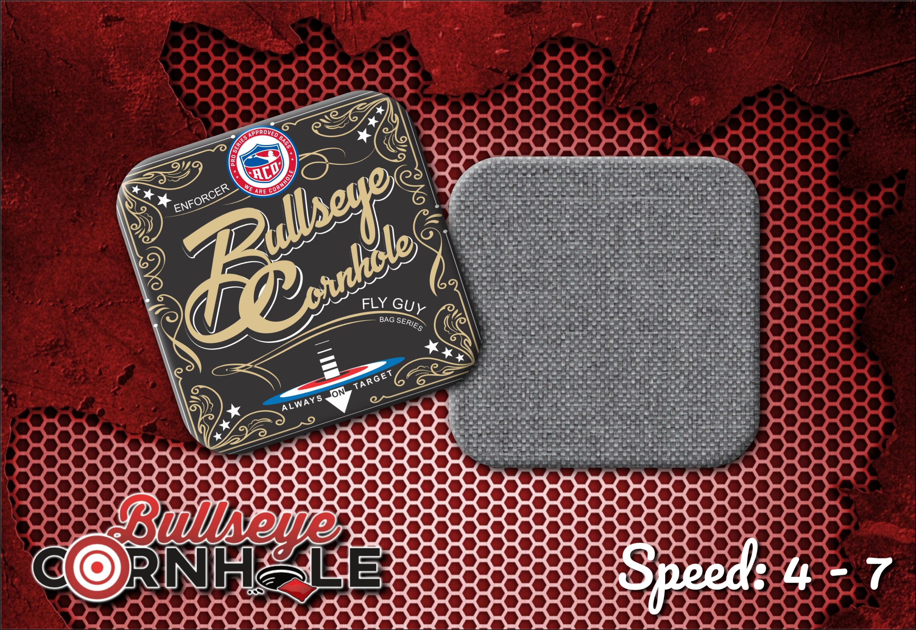 Fly Guy Always On Target (Black) – Bullseye Cornhole