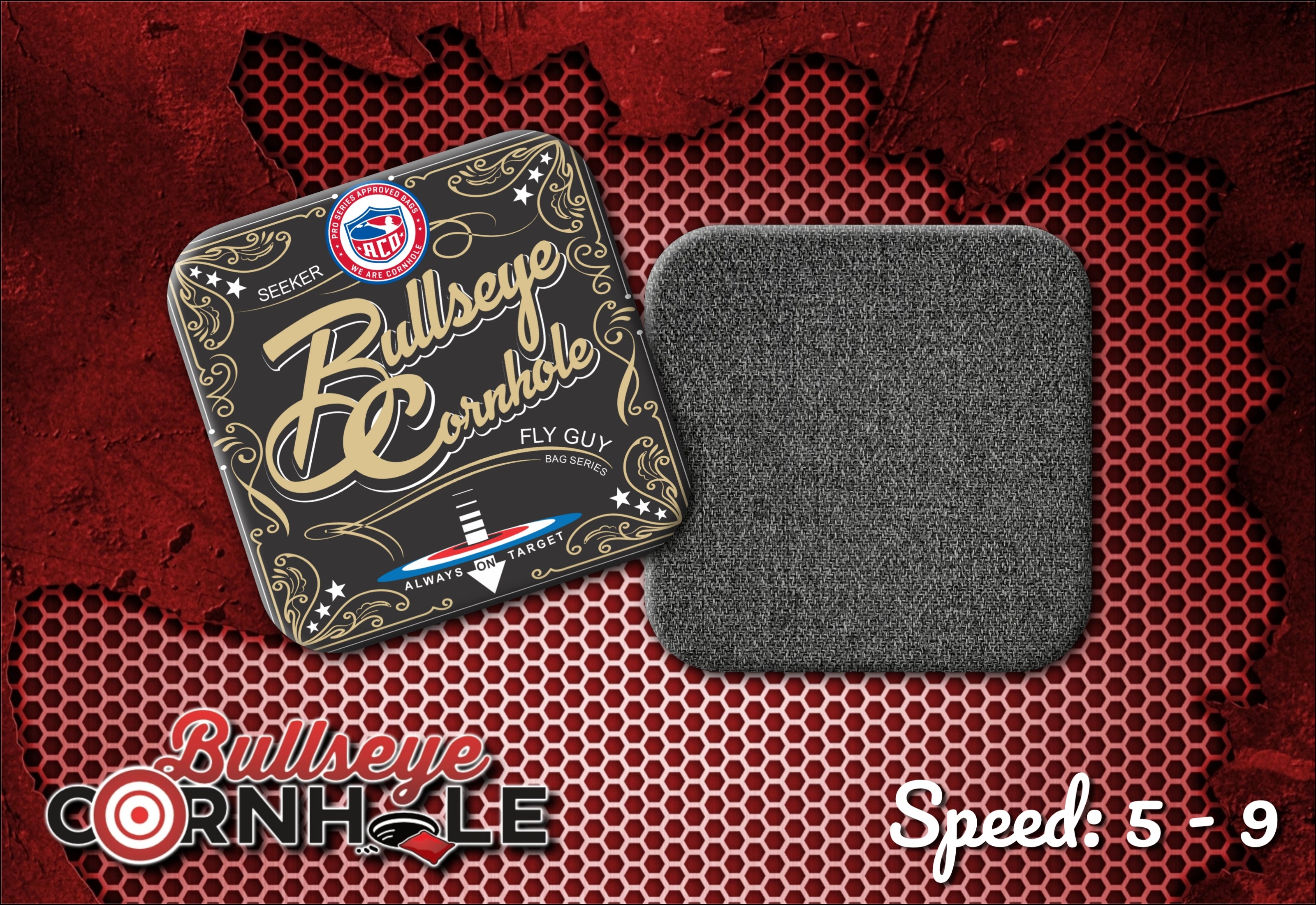 Fly Guy Always On Target (Black) – Bullseye Cornhole
