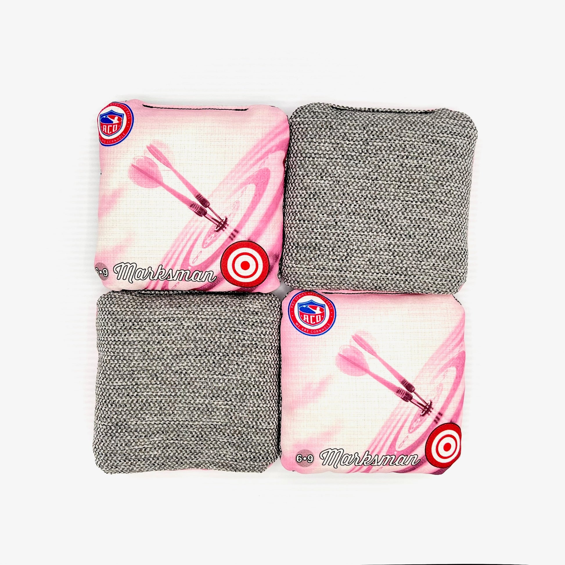 Pink Bullseye Marksman Cornhole Bag, Top Shot
